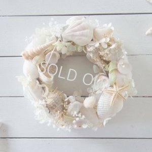 画像1: ☆シェル（貝がら）のリース〔アイボリー〕〜結婚祝い・新築祝いなどのプレゼントに〜