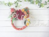 ＊お正月飾り＊しめなわリース（赤い菊）〜Vine and Leaf のお正月〜