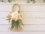 ＊お正月飾り＊しめなわリース（鶴×ちりめん）〜Vine and Leaf のお正月〜