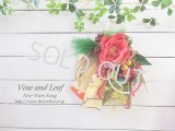 ＊お正月飾り＊しめなわリース/ラウンドE（椿と赤い実）[W-17182] 