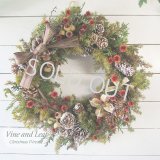 木の実とスターリンギアのワイルドフラワーリース〜Happy Christmas 2024〜