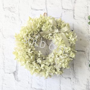 画像1: ＊プリザーブドフラワー＊アジサイのリース（ホワイトグリーン）