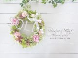 画像: プリザーブドローズとミツマタの花のリース〜長く飾れるプリザーブドフラワーリース
