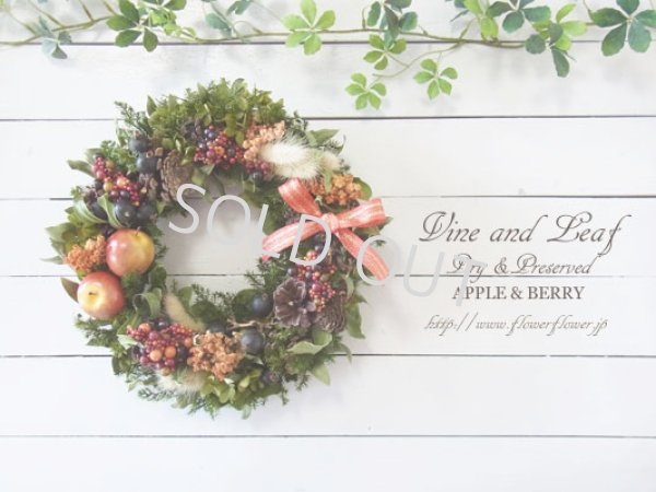 画像1: リンゴとベリーのクリスマスリース〜Vine and Leaf の Christmas〜