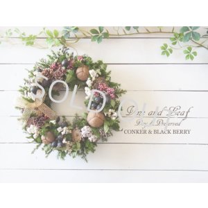 画像: トチノミとブラックベリーのクリスマスリース〜Vine and Leaf の Christmas〜 
