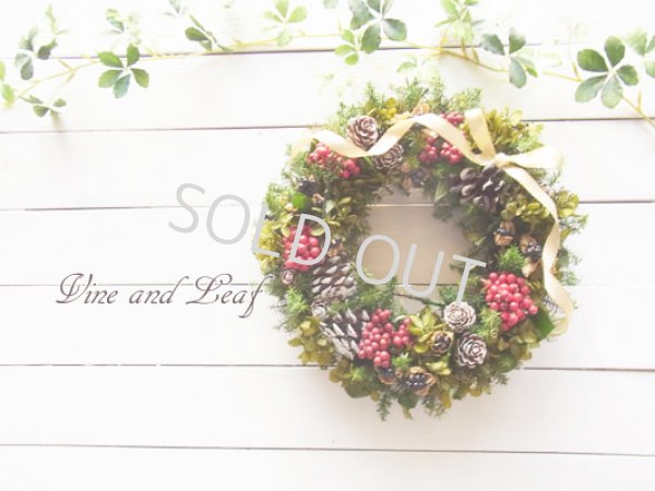 画像1: ベリーと木の実のクリスマスリース〜Vine and Leaf の Christmas〜