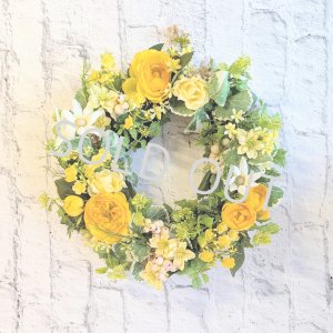 画像: ラナンキュラスとフランネルフラワーのアーティフィシャルフラワーリース