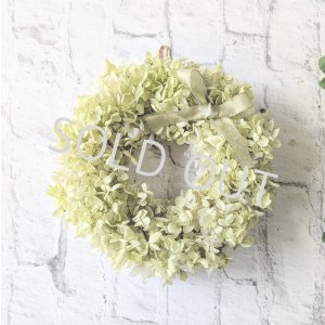 画像: ＊プリザーブドフラワー＊アジサイのリース（ホワイトグリーン）