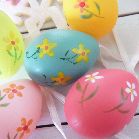 画像: 【イースター雑貨】お花柄イースターエッグA/クリアケース入り６個