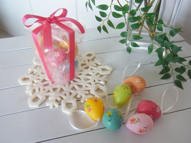 画像: 【イースター雑貨】お花柄イースターエッグA/クリアケース入り６個