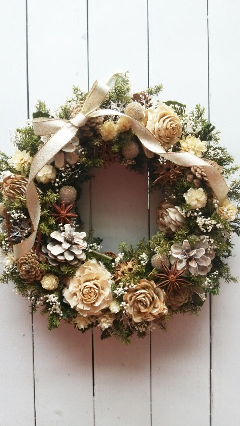 画像1: *Christmas Wreath Collection* Preserved Flower #43