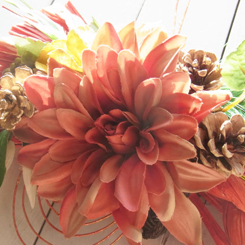 画像: 【Vine and Leafのお正月飾り】　しめなわリース（レッド×ブラウン）