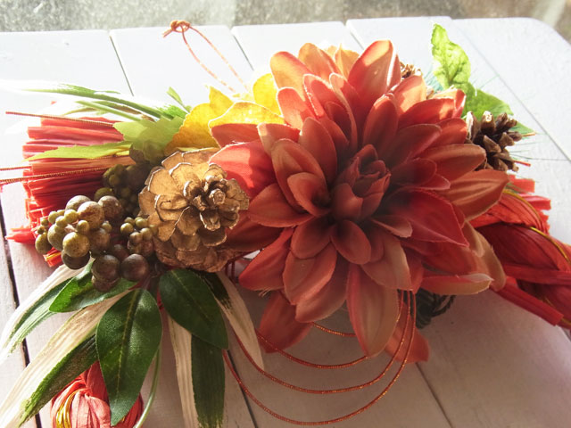 画像: 【Vine and Leafのお正月飾り】　しめなわリース（レッド×ブラウン）