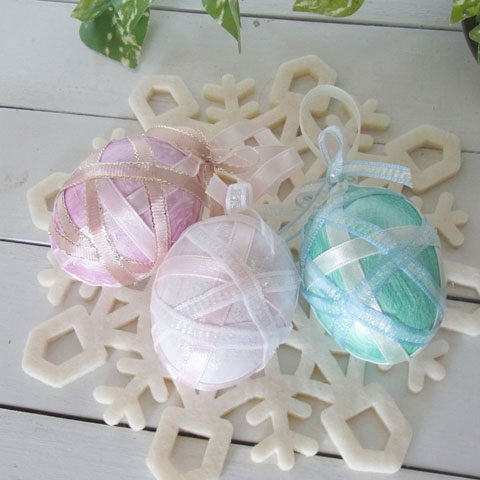 画像: 【イースター雑貨】キラキラリボンのイースターエッグ/３個 