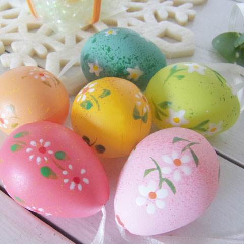 画像: 【イースター雑貨】お花柄イースターエッグB/クリアケース入り6個