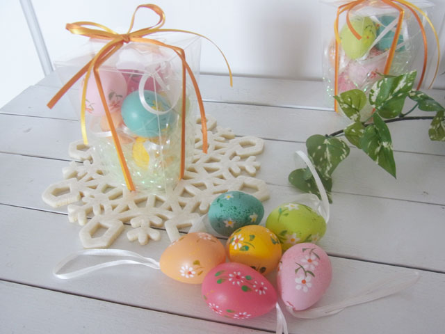 画像: 【イースター雑貨】お花柄イースターエッグB/クリアケース入り6個