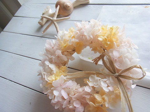 画像: プリザーブドアジサイのナチュラルリース〔フローラル〕〜ずっと咲き続けるプリザーブドフラワーリース