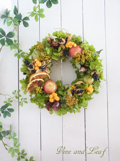 画像: フルーツとプリザーブドのビタミンリース〜長く飾れるプリザーブドフラワーリース