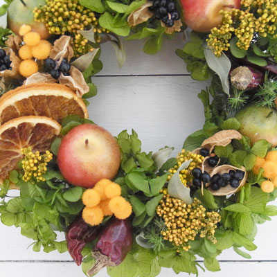 画像: フルーツとプリザーブドのビタミンリース〜長く飾れるプリザーブドフラワーリース