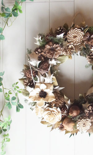 画像: パインフラワーのクリスマスリース〜Vine and Leaf の Christmas〜 