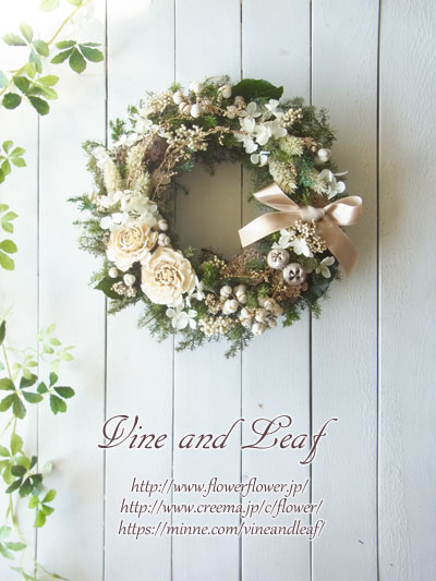画像: シダローズとナンキンハゼのクリスマスリース〜Vine and Leaf の Christmas〜