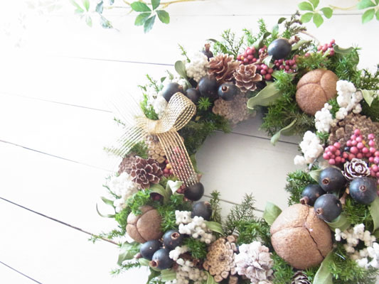 画像: トチノミとブラックベリーのクリスマスリース〜Vine and Leaf の Christmas〜