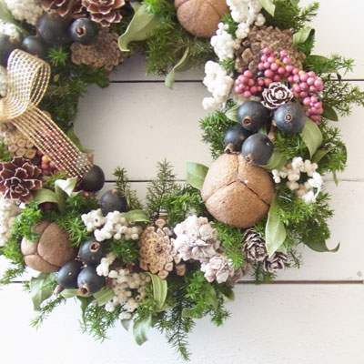 画像: トチノミとブラックベリーのクリスマスリース〜Vine and Leaf の Christmas〜