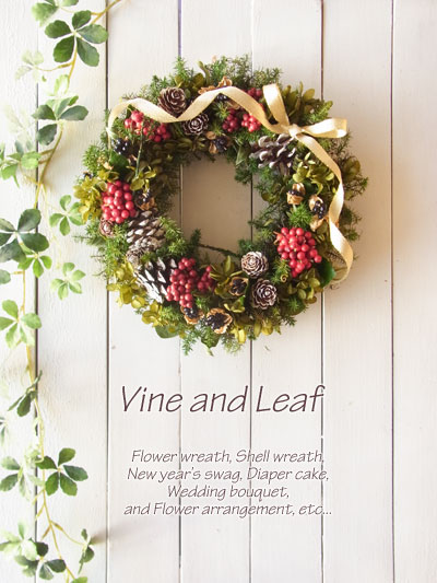 画像: ベリーと木の実のクリスマスリース〜Vine and Leaf の Christmas〜 