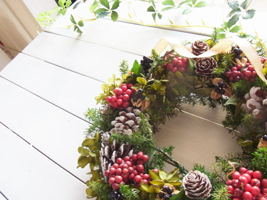 画像: ベリーと木の実のクリスマスリース〜Vine and Leaf の Christmas〜