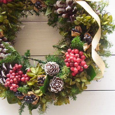 画像: ベリーと木の実のクリスマスリース〜Vine and Leaf の Christmas〜