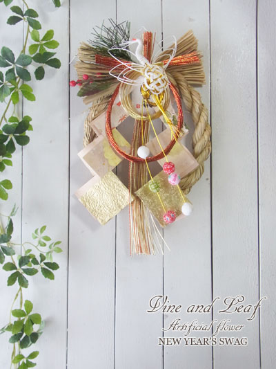 画像: ＊お正月飾り＊しめなわリース（鶴×水引）〜Vine and Leaf のお正月〜 