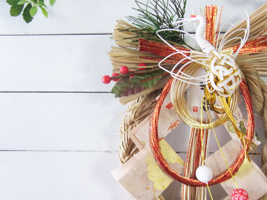 画像: ＊お正月飾り＊しめなわリース（鶴×水引）〜Vine and Leaf のお正月〜 