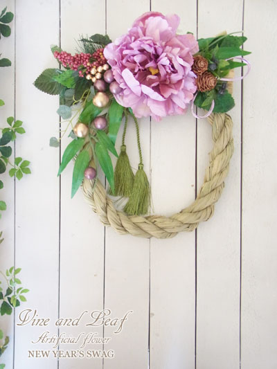 画像: *お正月飾り*しめなわリース(パープル/タッセル)〜Vine and Leaf のお正月〜