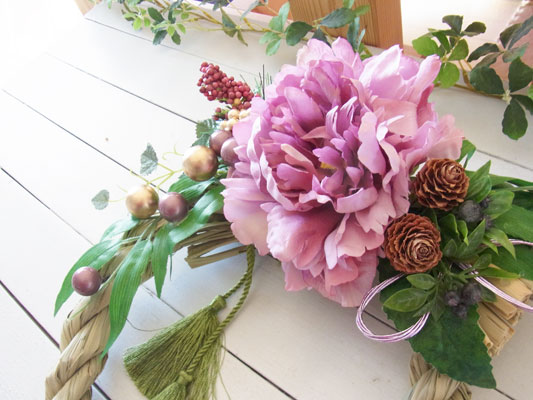 画像: *お正月飾り*しめなわリース(パープル/タッセル)〜Vine and Leaf のお正月〜