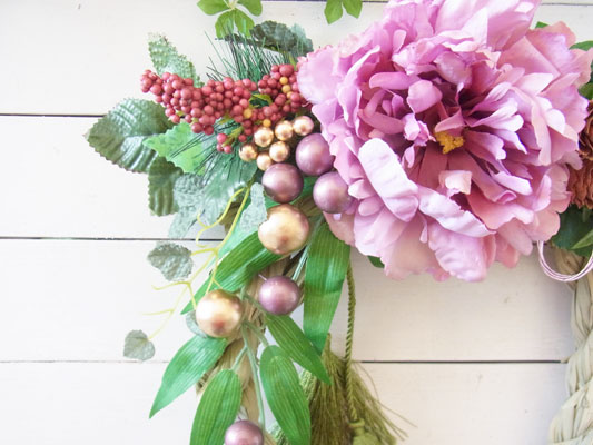 画像: *お正月飾り*しめなわリース(パープル/タッセル)〜Vine and Leaf のお正月〜