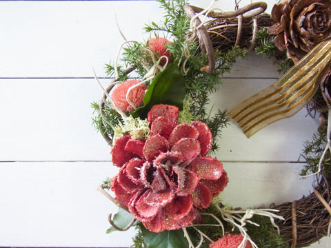 画像: パインフラワーとシダーローズのリース〜☆Happy Christmas 2017☆〜