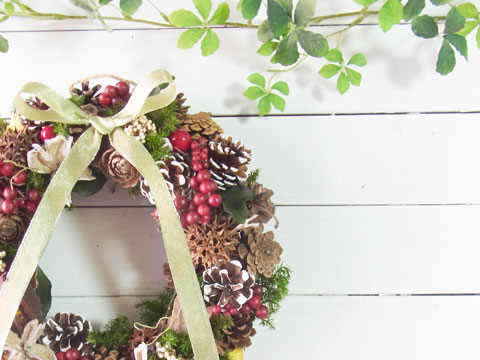画像: 木の実いろいろクリスマスリース〜☆Happy Christmas 2017☆〜