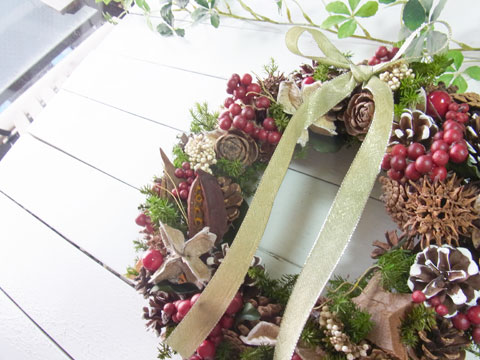 画像: 木の実いろいろクリスマスリース〜☆Happy Christmas 2017☆〜