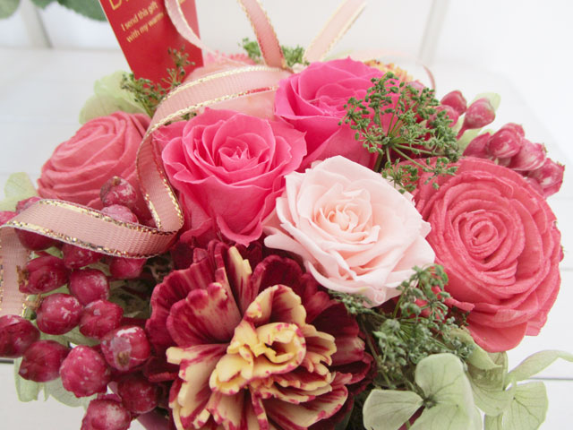 画像: プリザーブドローズのピンクのブリキコンポート〜結婚祝いや記念日に〜