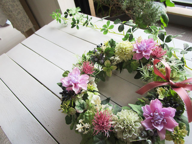 さわやか野の花リース〜ずっと飾れるアーティフィシャルリース さわやか野の花リース〜ずっと飾れるアーティフィシャルリース