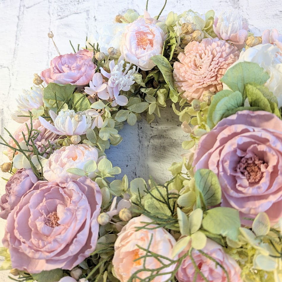 画像: プリザーブドローズいっぱいのリース（ライラックピンク）