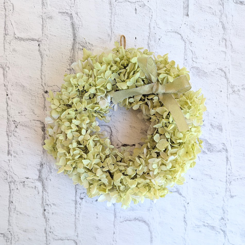 画像1: ＊プリザーブドフラワー＊アジサイのリース（ホワイトグリーン）