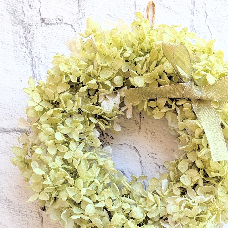 画像: ＊プリザーブドフラワー＊アジサイのリース（ホワイトグリーン）