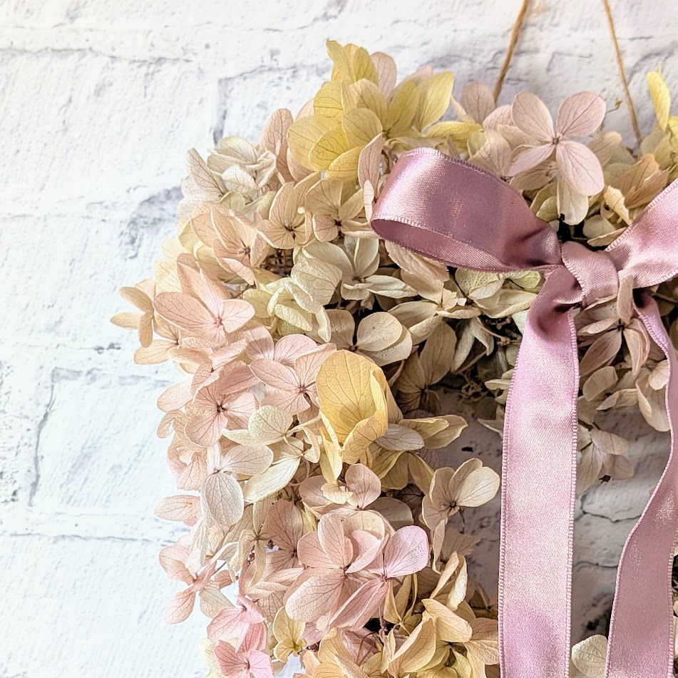 画像: ふんわり紫陽花が魅力の大人可愛いナチュラルリース（プリザーブドフラワー）